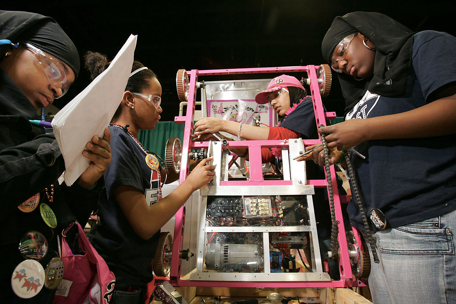 The Pink Panthers of Detroit International Academy for Young Women.